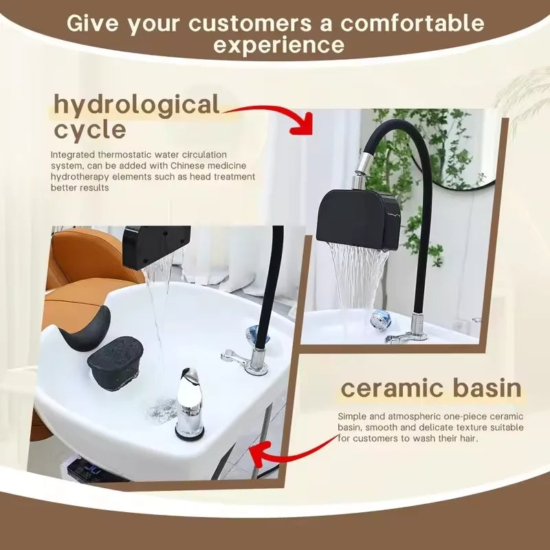 Salon Head Spa Shampoo Chair with Full-Body Massage
