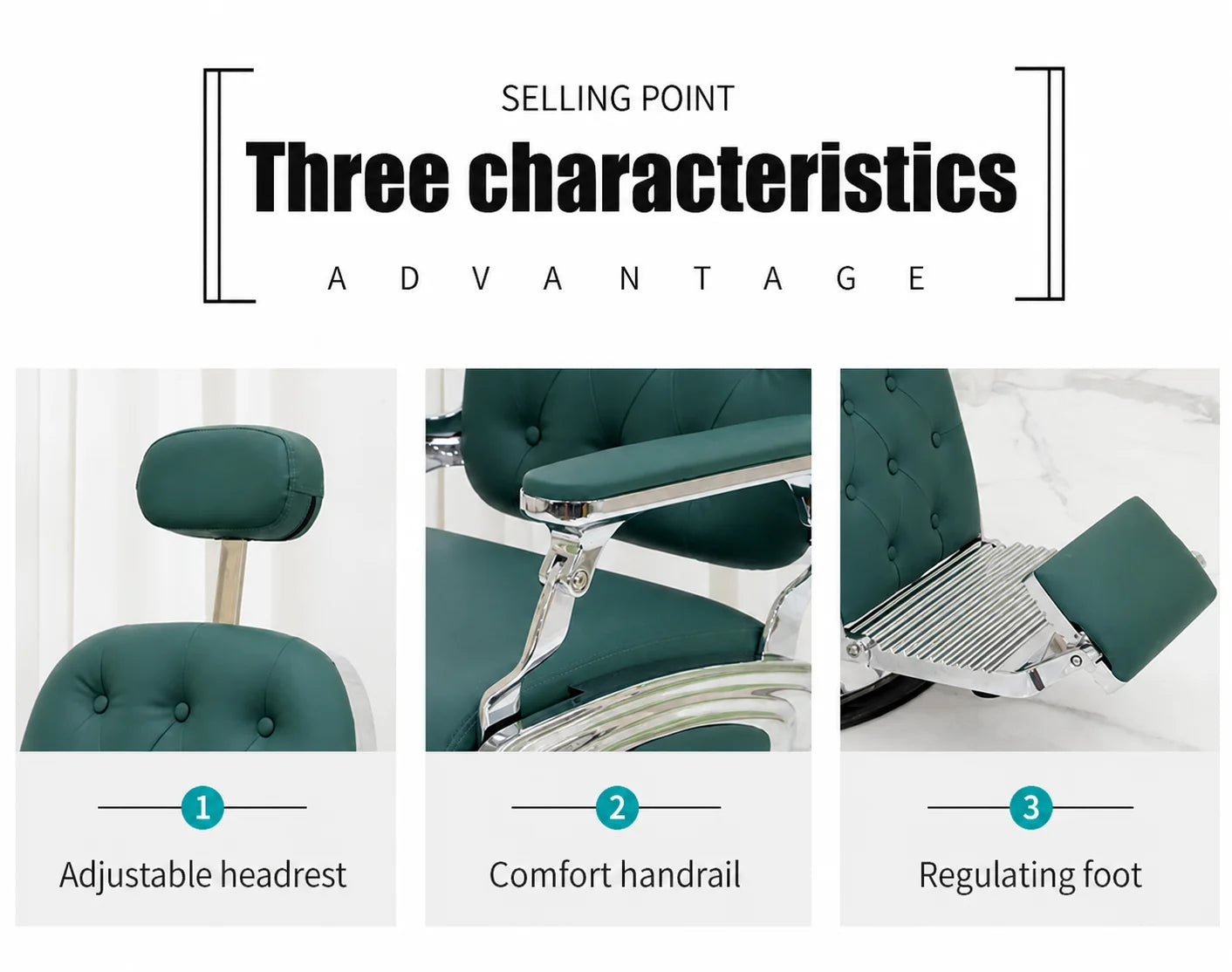 Bespoke Luxury Green Barber Chair