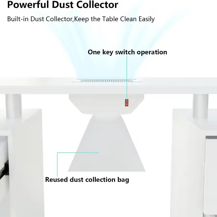 High-End Manicure Workstation with Dual Storage Cabinets