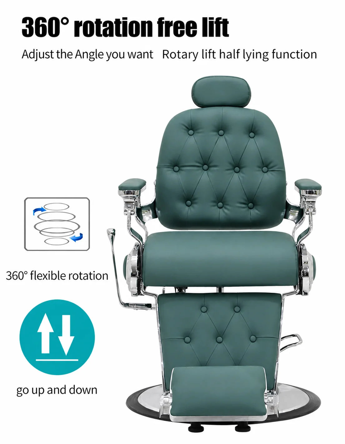 Bespoke Luxury Green Barber Chair