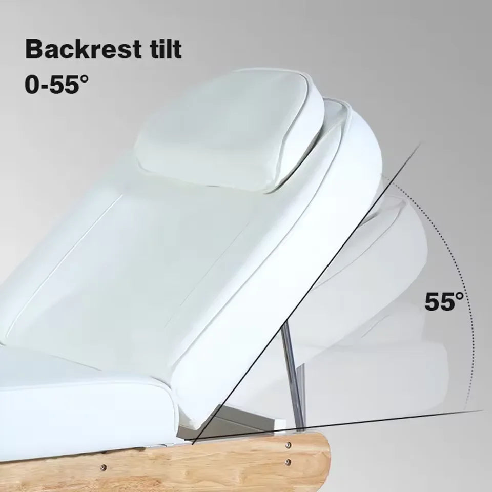 Spa Massage Bed with Natural Wood Base