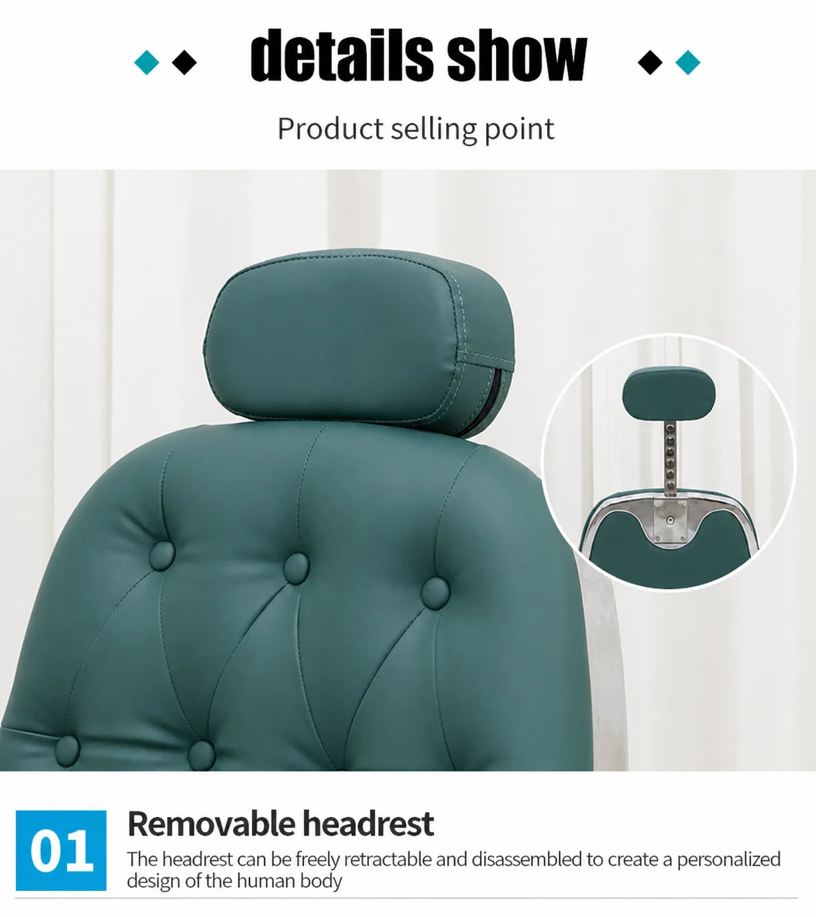 Bespoke Luxury Green Barber Chair