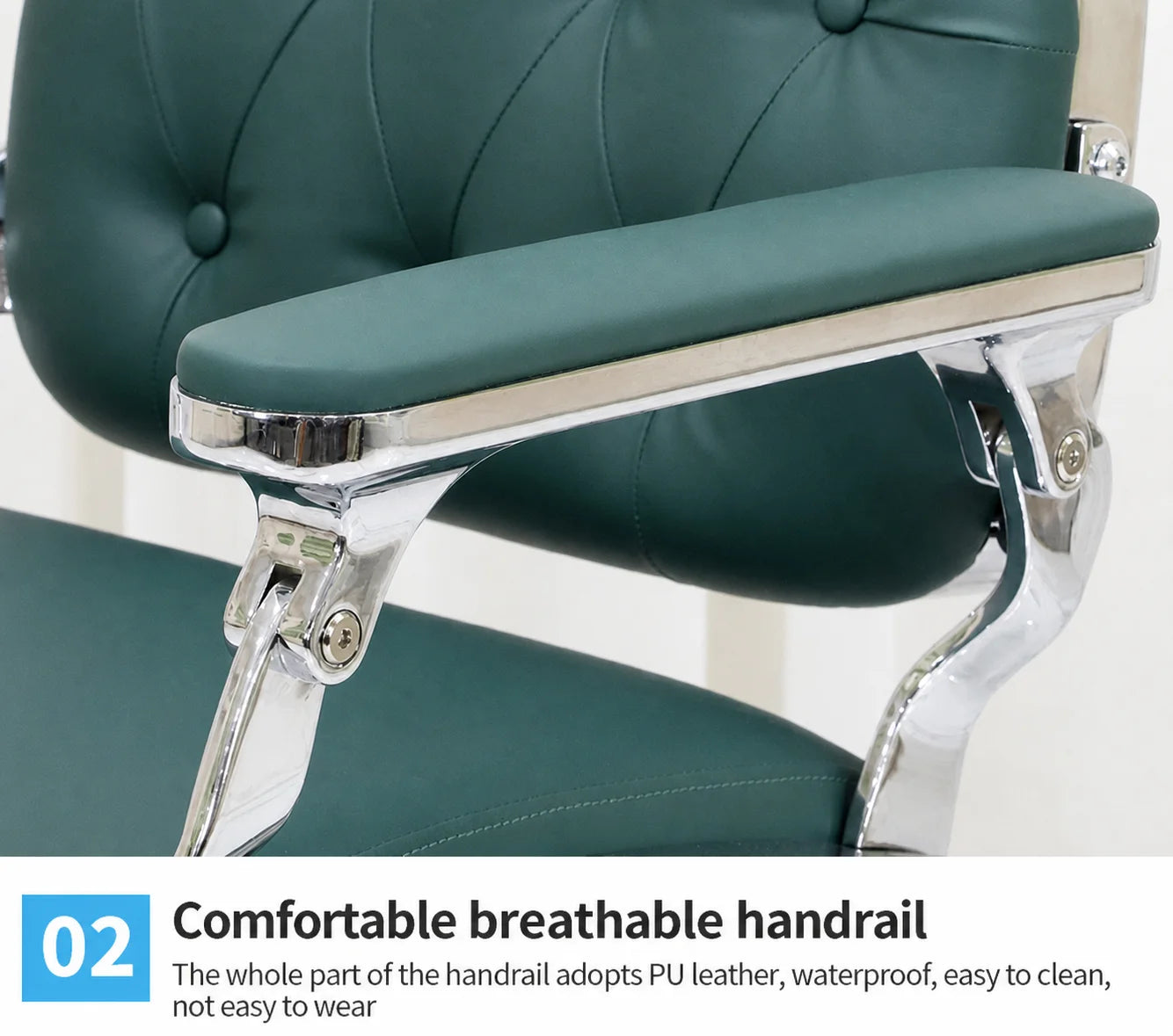 Bespoke Luxury Green Barber Chair