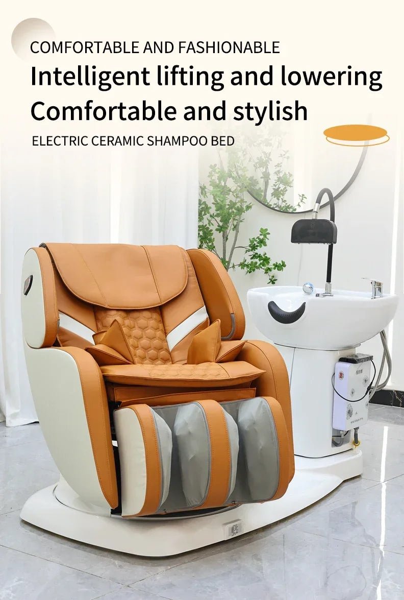 Salon Head Spa Shampoo Chair with Full-Body Massage