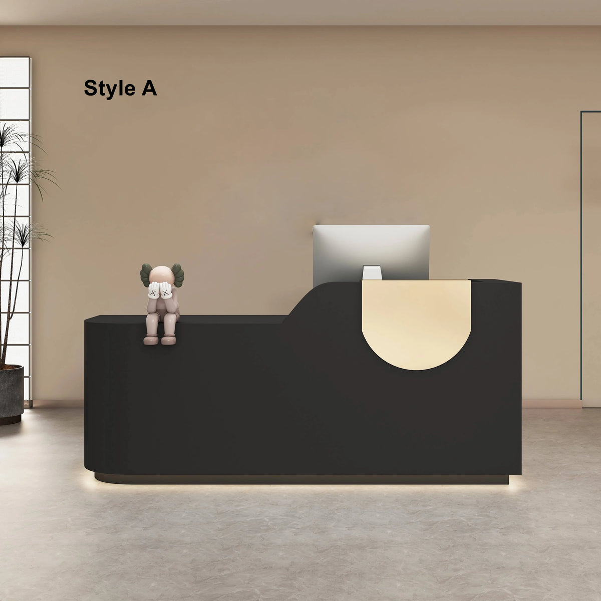 Salon Reception Desk with Illuminated Base