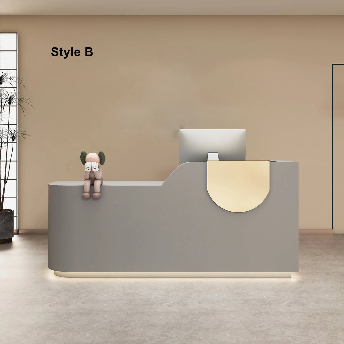 Salon Reception Desk with Illuminated Base