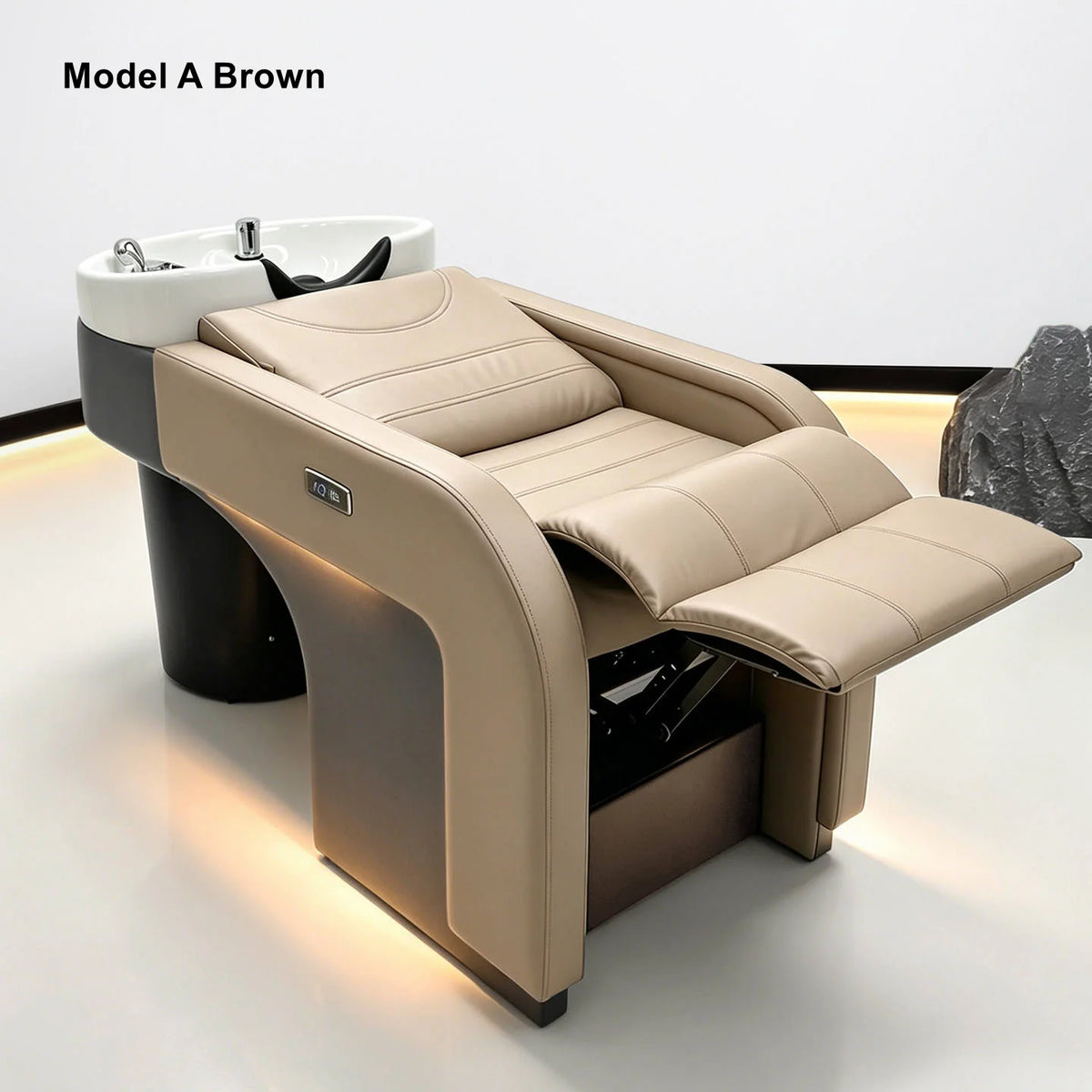Reclining Salon Shampoo Chair with Integrated Basin