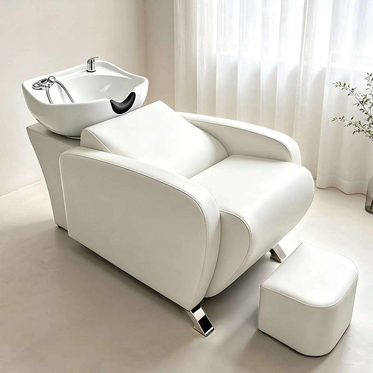 Salon Shampoo Chair with Matching Footstool