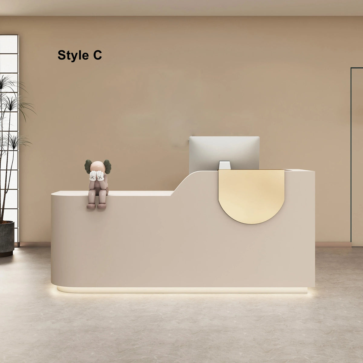 Salon Reception Desk with Illuminated Base