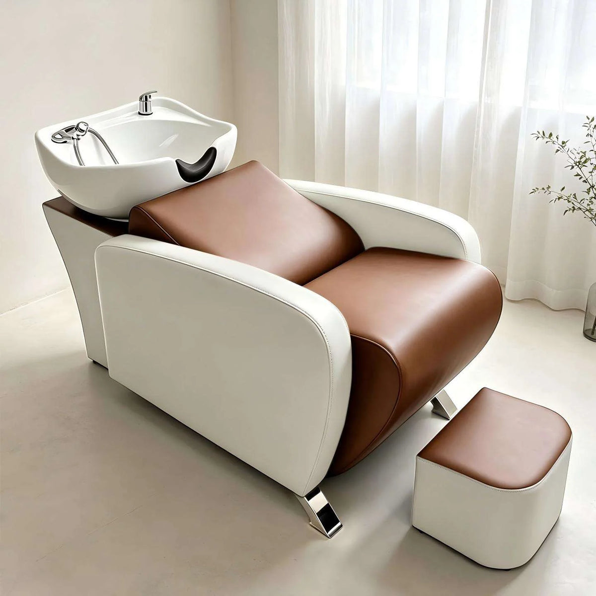 Salon Shampoo Chair with Matching Footstool
