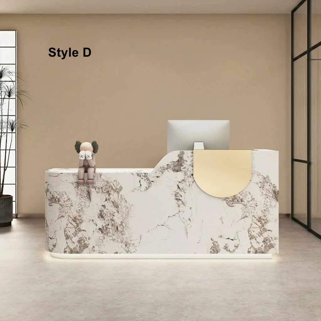 Salon Reception Desk with Illuminated Base