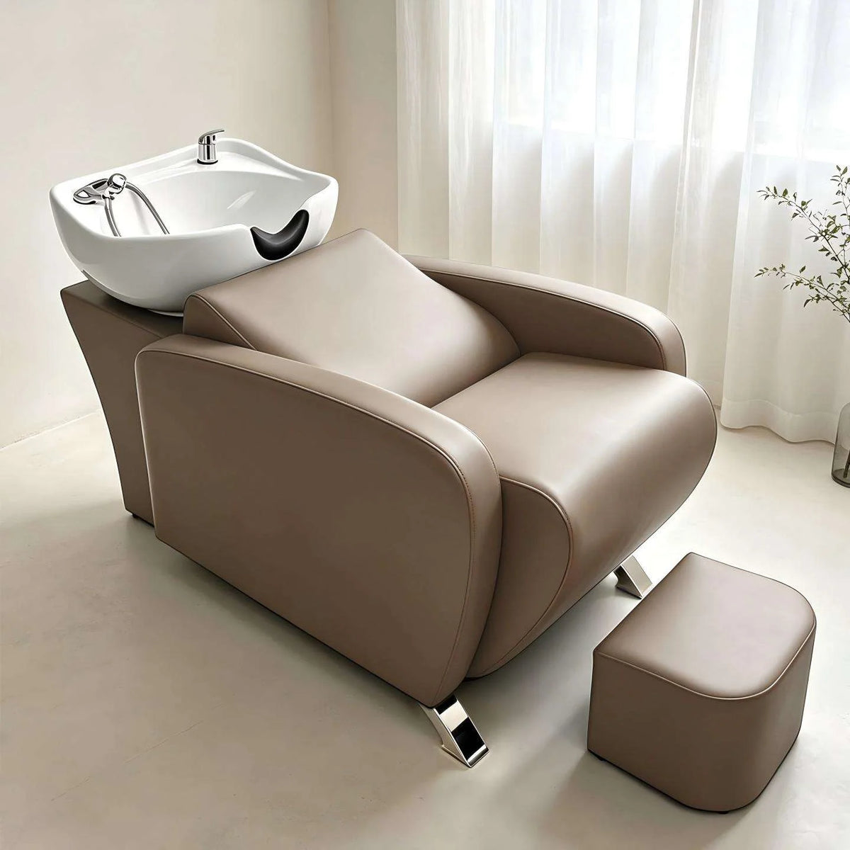 Salon Shampoo Chair with Matching Footstool