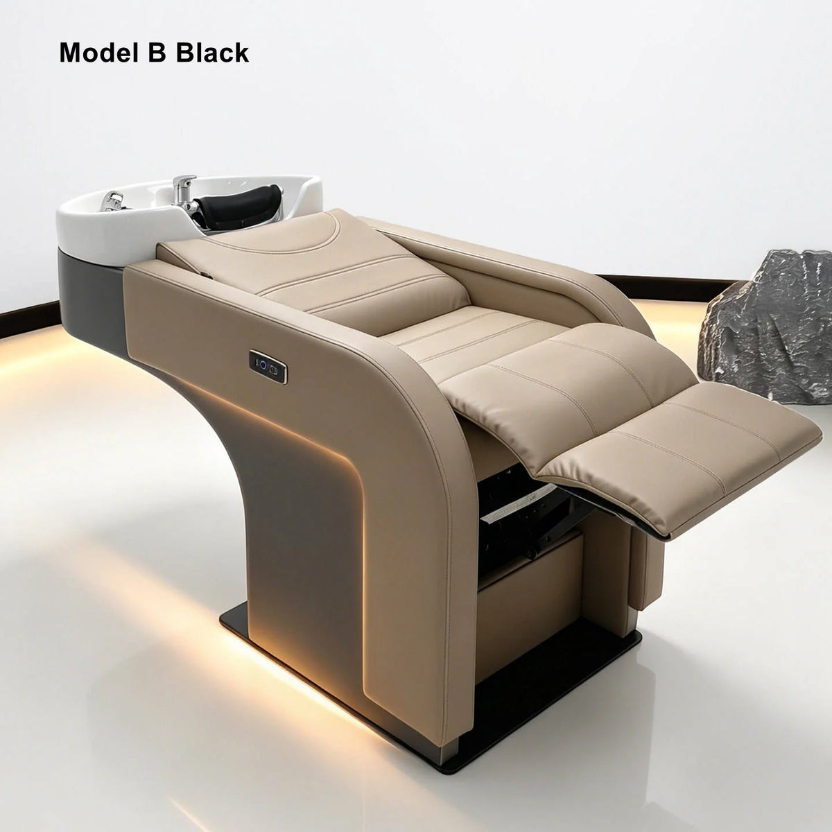 Reclining Salon Shampoo Chair with Integrated Basin