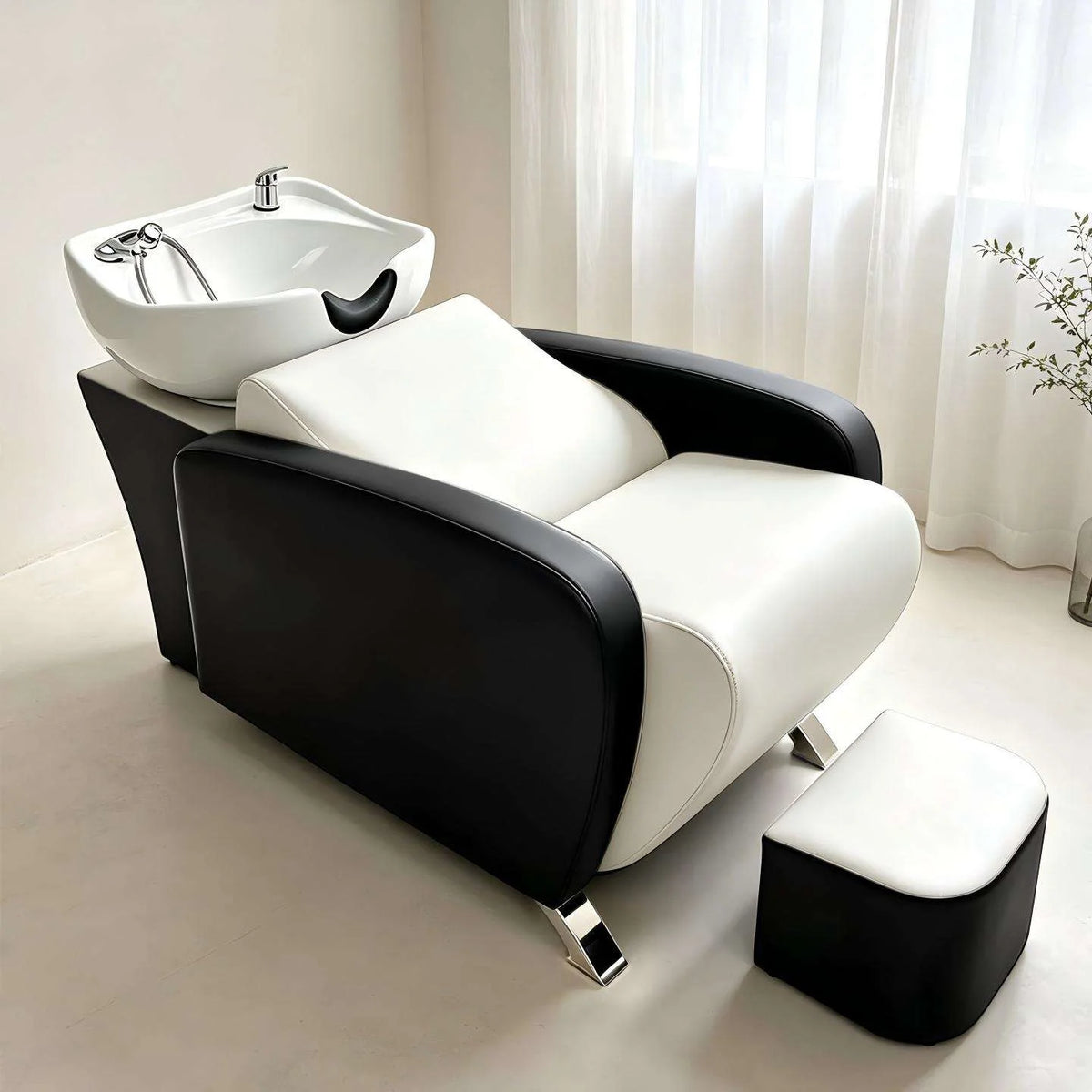 Salon Shampoo Chair with Matching Footstool