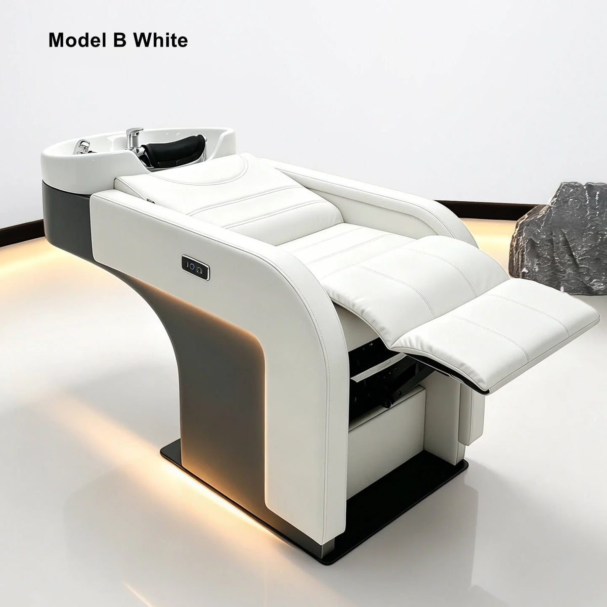 Reclining Salon Shampoo Chair with Integrated Basin