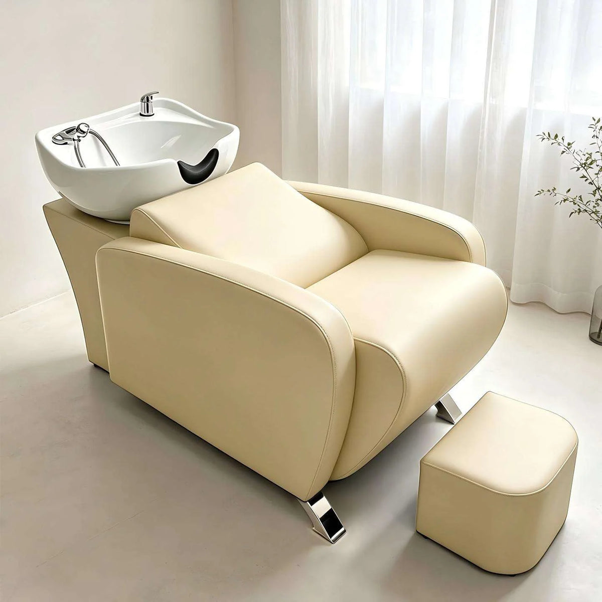 Salon Shampoo Chair with Matching Footstool