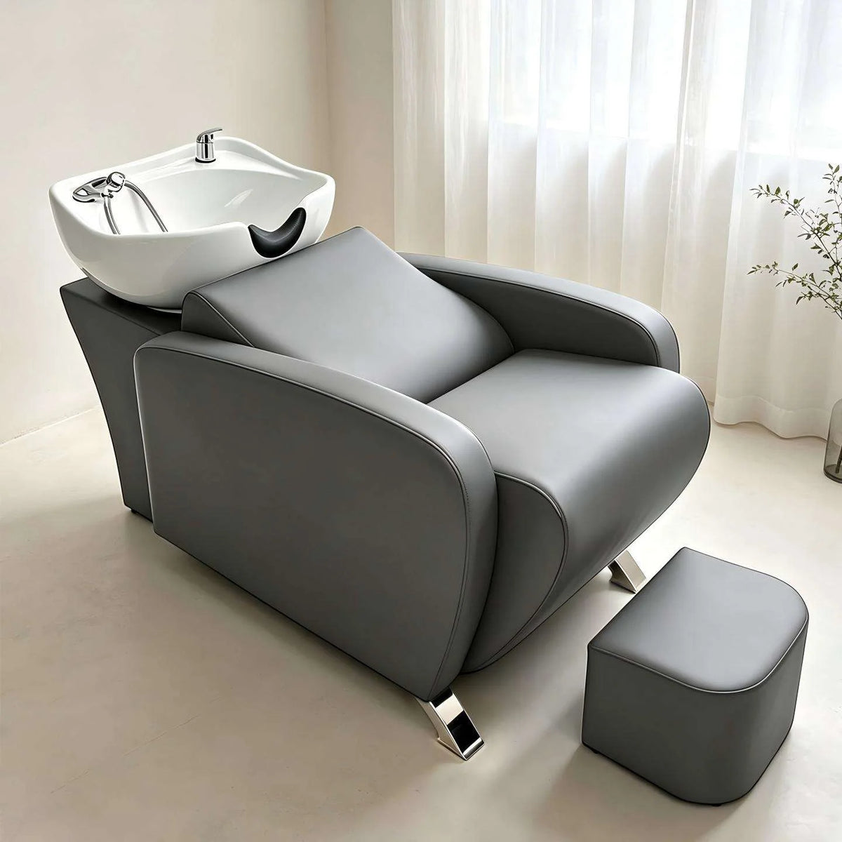 Salon Shampoo Chair with Matching Footstool
