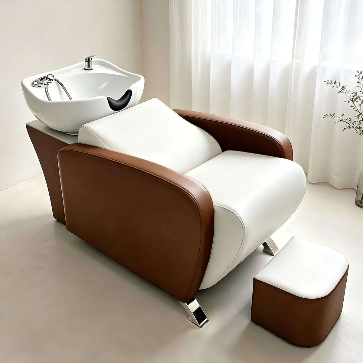 Salon Shampoo Chair with Matching Footstool