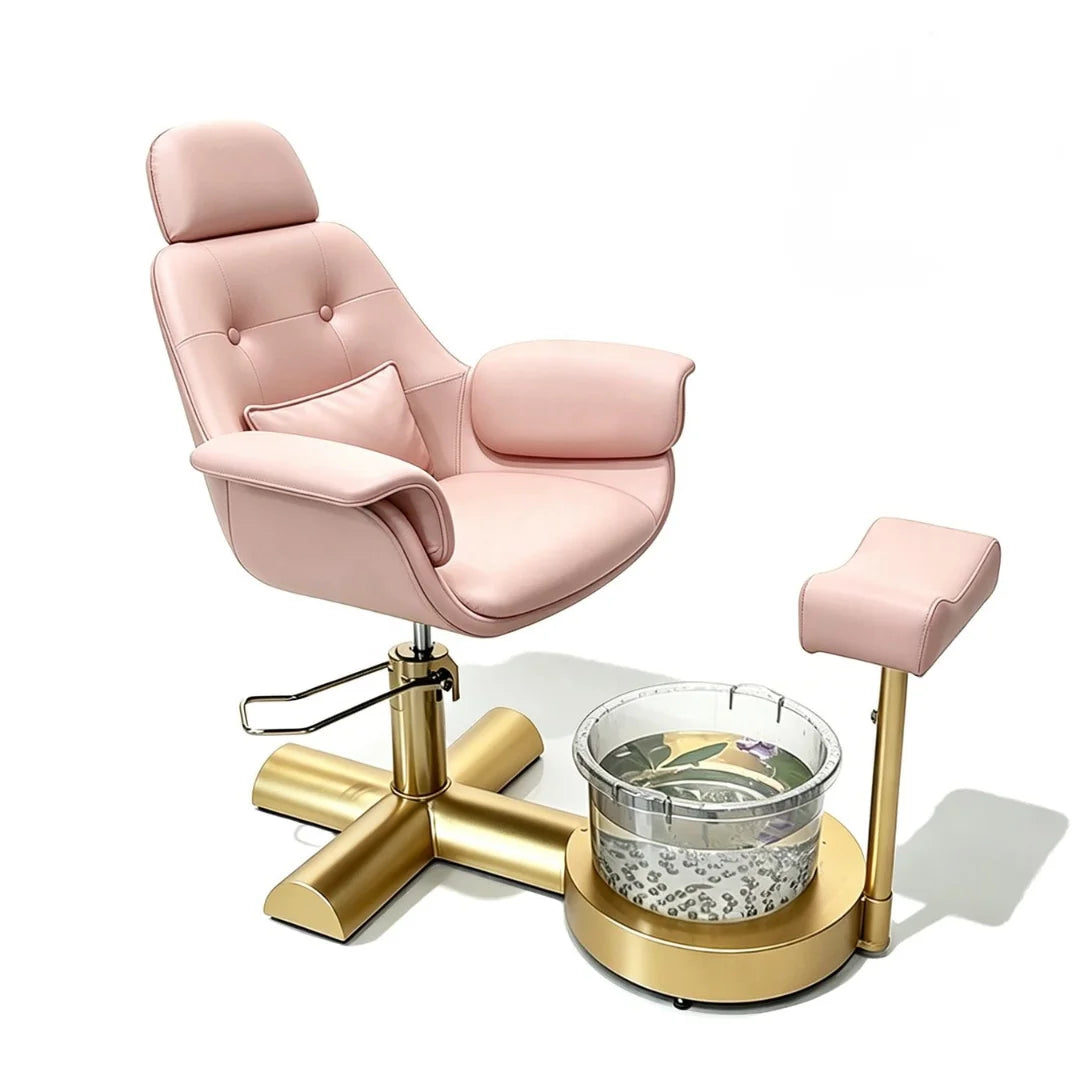 Button Tufted Pedicure Spa Chair with Padded Footrest