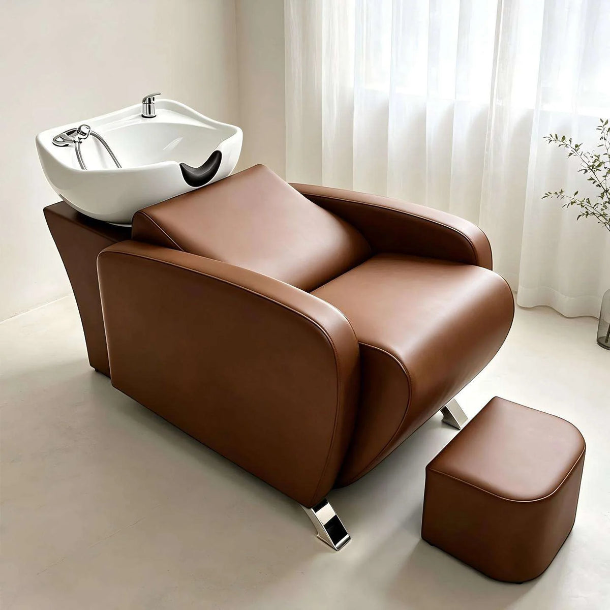 Salon Shampoo Chair with Matching Footstool