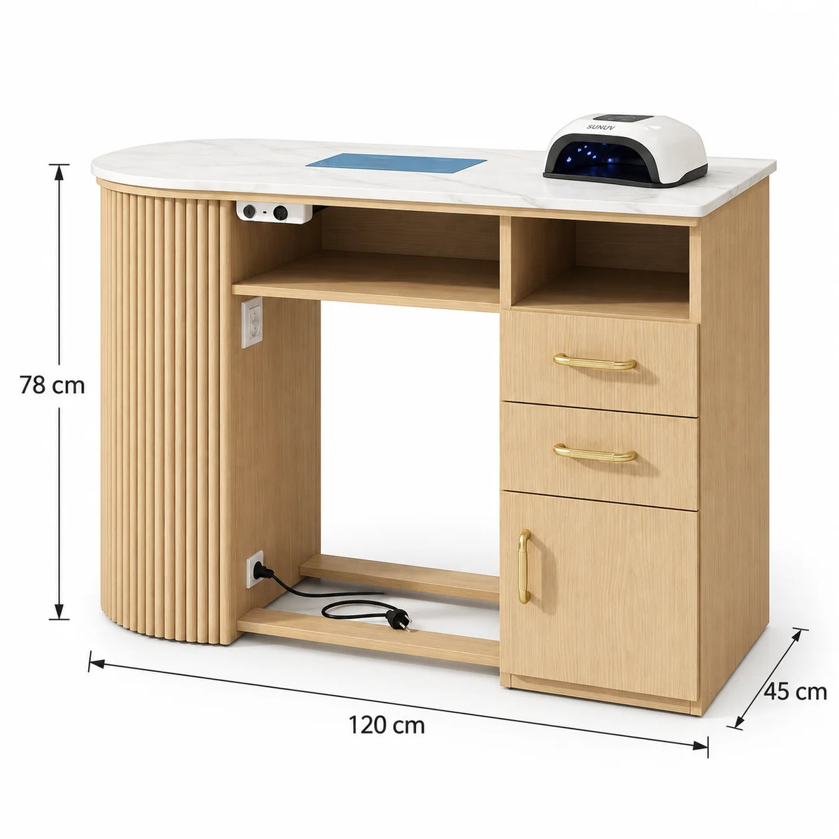 Modern Manicure Station Table with Storage