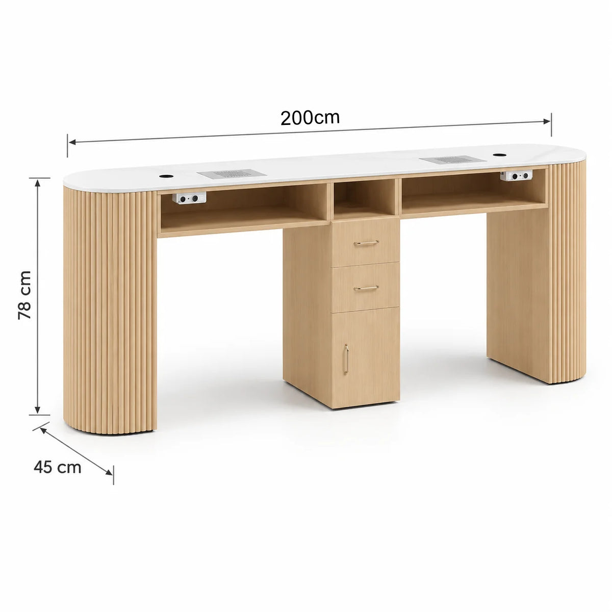 Modern Manicure Station Table with Storage