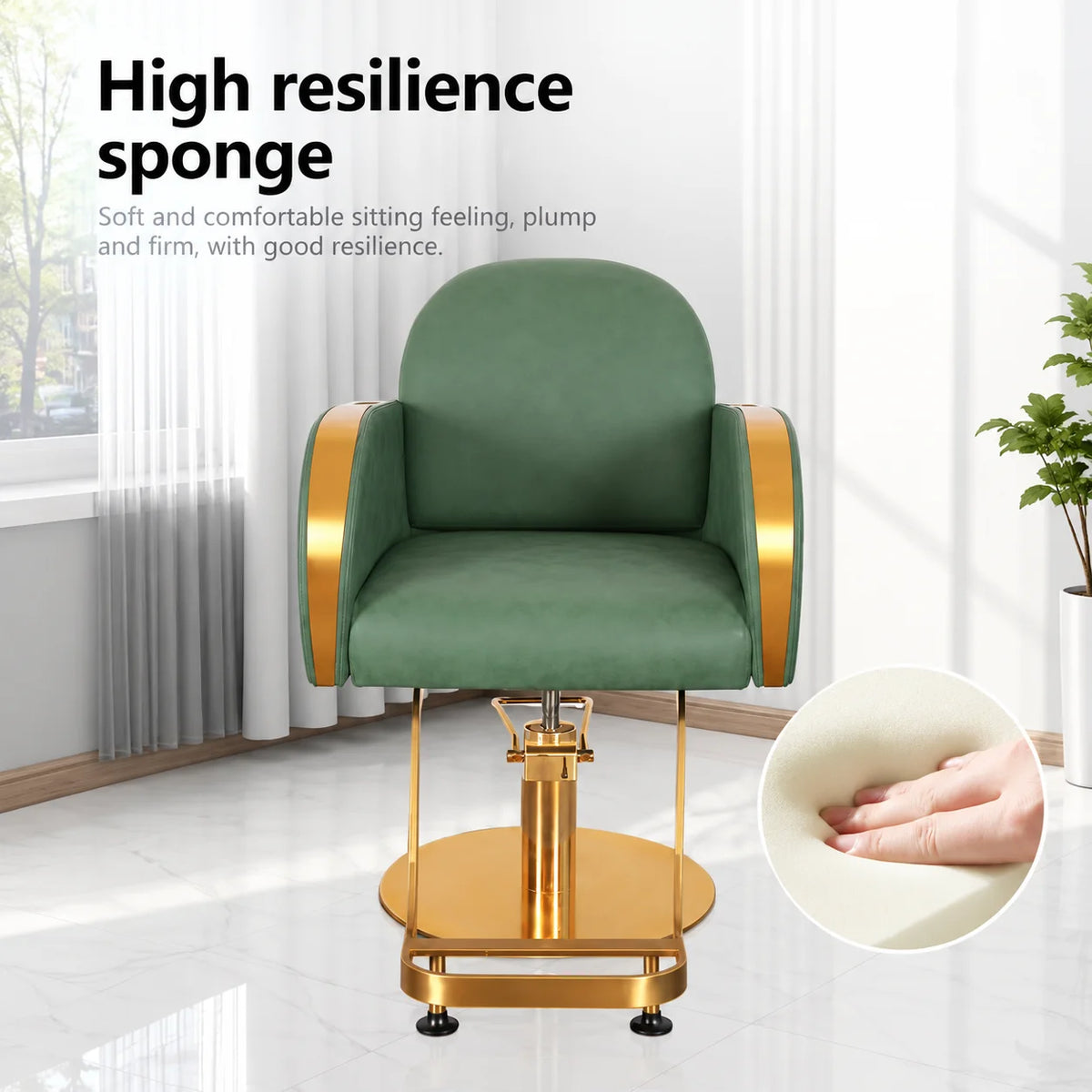 Luxury Gold Hydraulic Salon Styling Chair